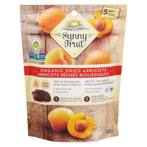 Sunny Fruit Organic Dried Apricots Portion 5 Pack 250 g