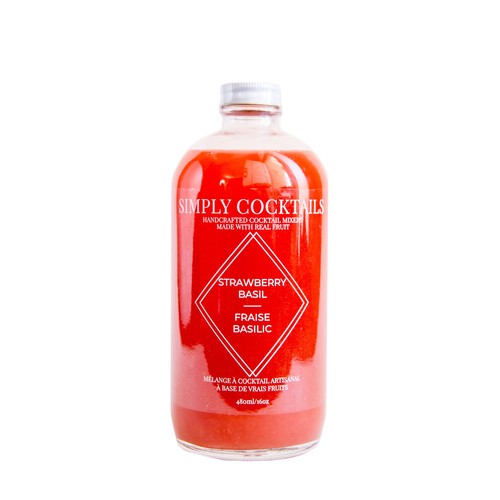 Simply Cocktails Non Alcoholic Mixer Strawberry Basil 480 ml (bottle)