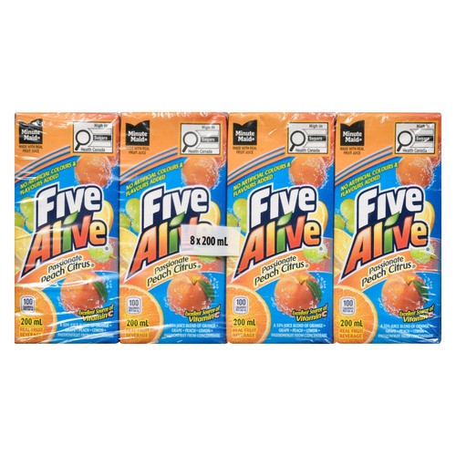 Five Alive Juice Passionfruit Peach Citrus 8 x 200 ml (cartons)