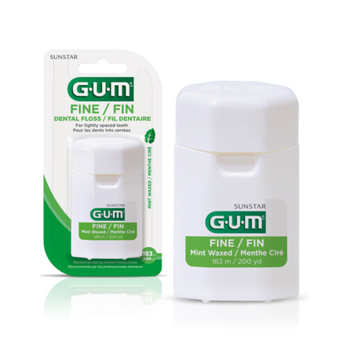 GUM Fine Waxed Dental Floss Mint 183 m