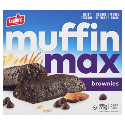 Leclerc Muffin Max Whole Grain Bars Brownies 6 x 223 g