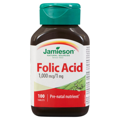 Jamieson Folic Acid 1,000 mcg Tablets 100 Count