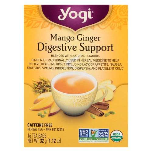 Yogi Herbal Tea Mango Ginger Digestive Support 16 Tea Bags 