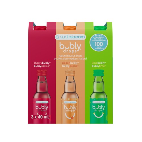SodaStream Bubly Drops Lime Cherry Peach 3 x 40 ml
