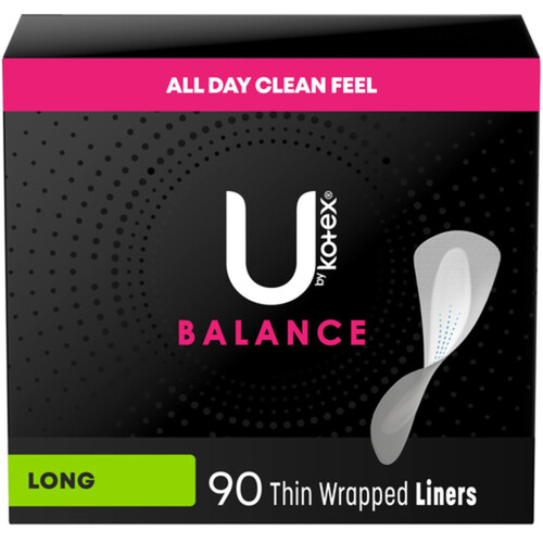 U by Kotex Balance Barely There Panty Liners Long 90 Count