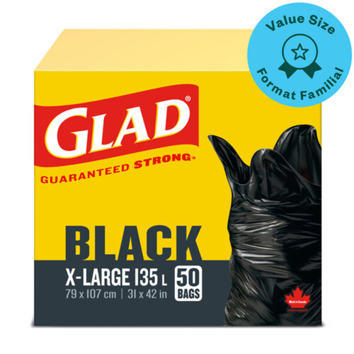 Glad Garbage Bags Black Extra Large 50 Bags