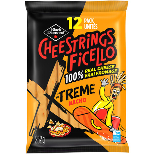 Black Diamond Cheese Strings Nacho 12 Pack 252 g