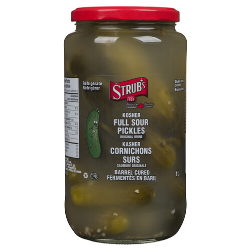 Strub’s Dill Kosher Pickles Full Sour With Garlic 1 L