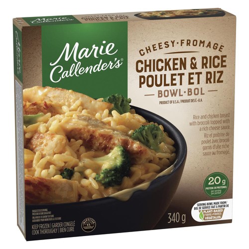Marie Callender's Frozen Meal Bowl Aged Cheddar Cheesy Chicken And Rice 340 g