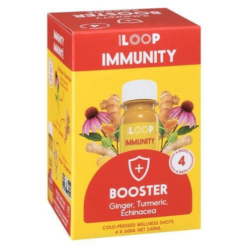 Loop Cold Press Juice Booster Shot Ginger Turmeric Echinacea 4 x 73 ml