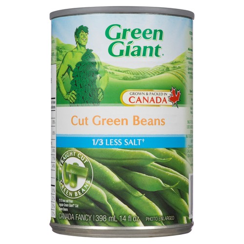 Green Giant Canned Green Beans Straight Cut Less Salt 398 ml