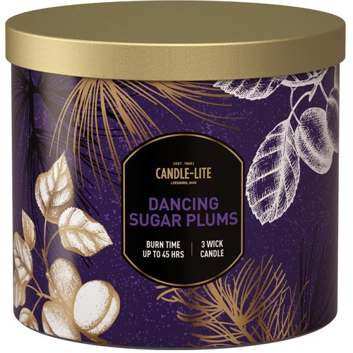 Candle-lite 3 Wick Candle Jar Dancing Sugar Plums 1 Pack