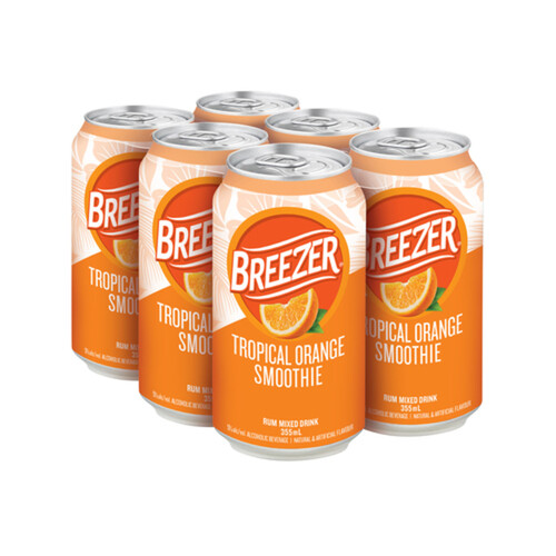 Breezer  Rum Mixed Drink Tropical Orange Smoothie 6 x 355 ml (cans)