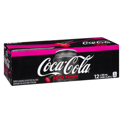 Coca-Cola Zero Sugar Soft Drink Cherry 12 x 355 ml (cans)