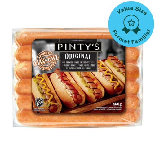 Pinty's Jumbo Wieners Uncured Original 450 g