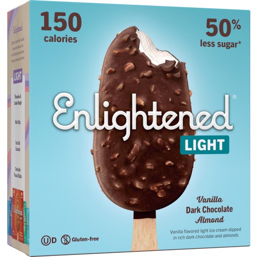 Enlightened Frozen Gluten-Free Bars Dark Chocolate Vanilla Almond 4 EA