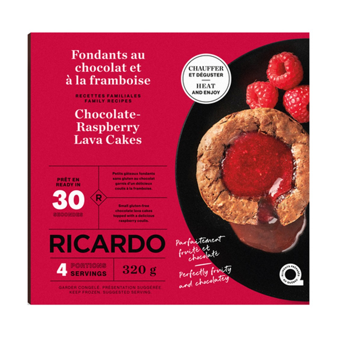 RICARDO Lava Cake Chocolate Raspberry 320 g (frozen) - Voilà Online ...