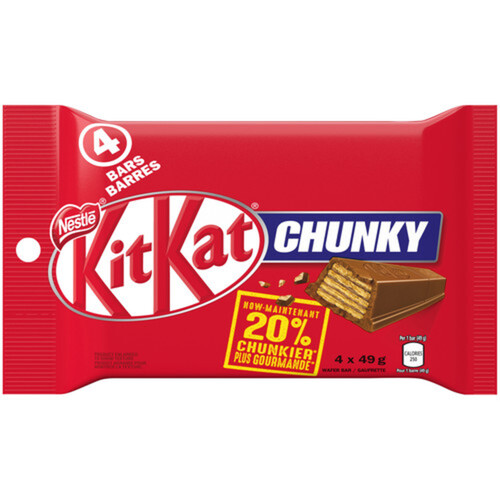 Kit Kat Chunky Wafer Bars Milk Chocolate 4 x 49 g