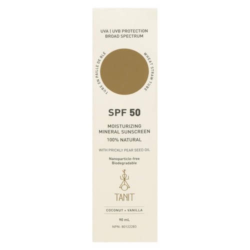 Tanit Moisturizing Mineral Sunscreen Coconut & Vanilla SPF 50 90 ml