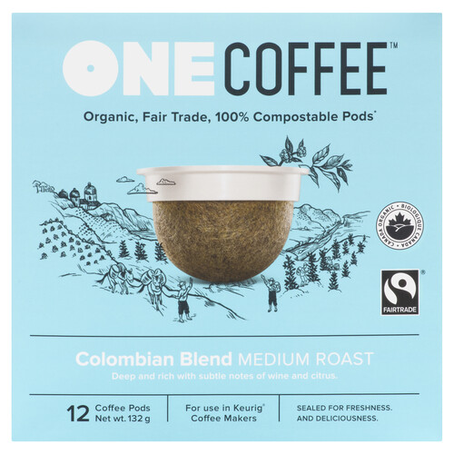 One Coffee Organic Colombian Blend 12 K-Cups 132 g