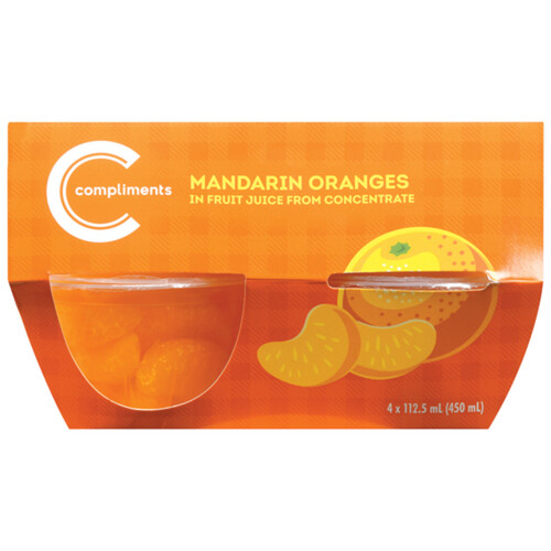 Compliments Mandarin Orange In Juice 4 x 112.5 ml