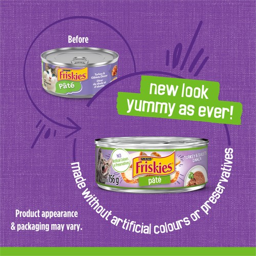 Friskies Wet Cat Food  Pâté Turkey & Giblets Dinner 156 g