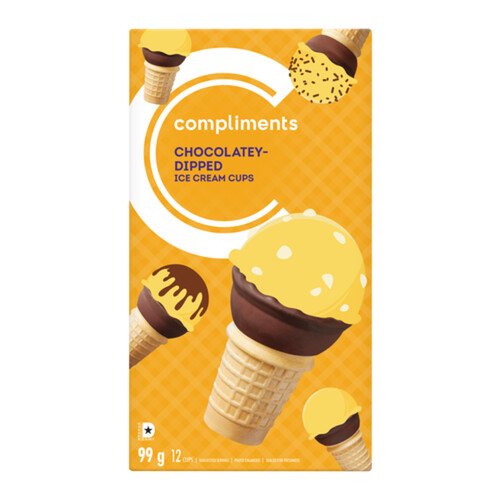 Compliments Ice Cream Cones Chocolate Dipped 12 EA 99 g