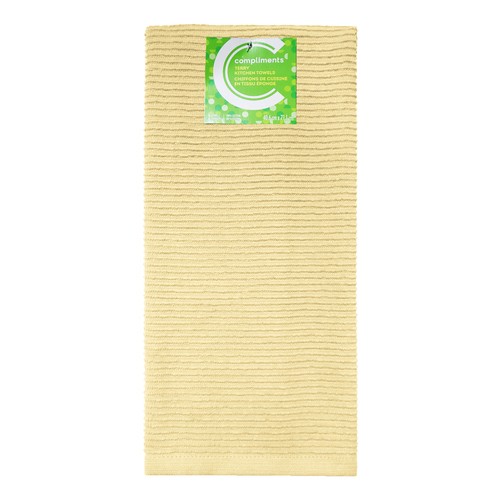 Compliments Terry Kitchen Towels Yellow 2 Count