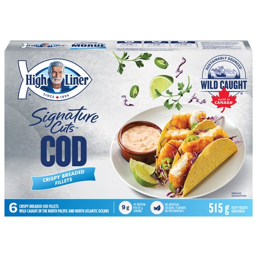 High Liner Frozen Signature Cuts Cod Fillets Crispy Breaded 515 g