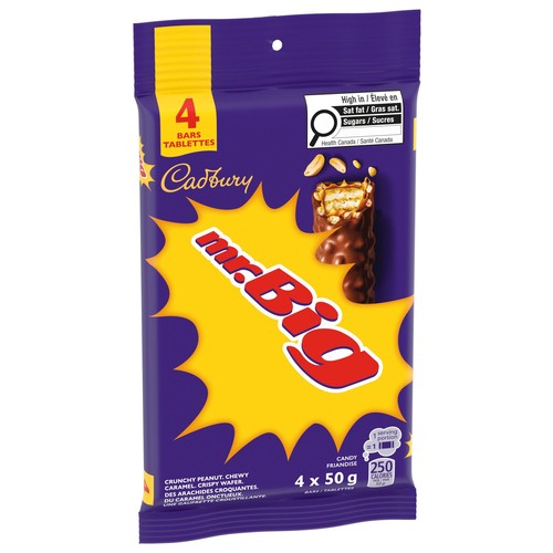 Cadbury Mr. Big Candy Bars Chocolatey 4 Pack 200 g