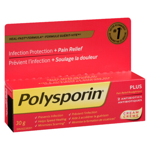 Polysporin Plus Cream 2 Antibiotics 30 g