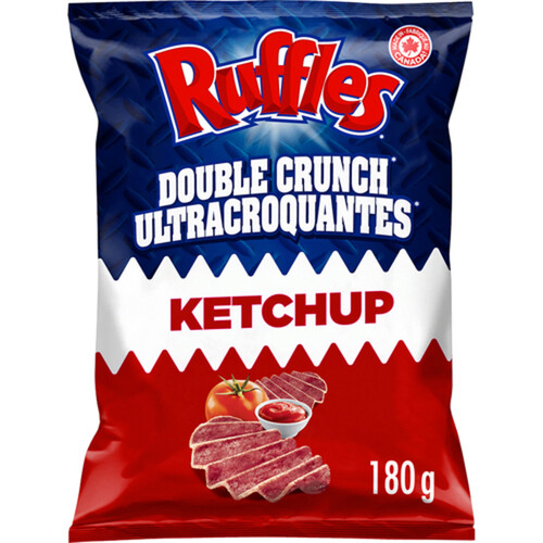 Ruffles Double Crunch Flavoured Potato Chips Ketchup 180 g