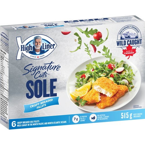 High Liner Frozen Signature Cuts Sole Fillets Crispy Breaded Uncooked 515 g