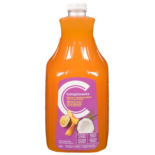 Compliments Juice Peach & Passion Fruit With Coconut Water 1.65 L