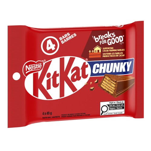 Kit Kat Chunky Wafer Bars Milk Chocolate 4 x 49 g