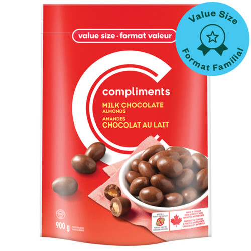 Compliments Almonds Covered Milk Chocolate 900 g