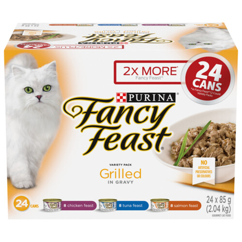 Purina Fancy Feast Wet Cat Food Grilled In Gravy Variety Pack 24 x 85 g