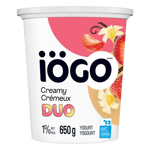 iÖGO 1% Creamy Duo Yogurt Tub Vanilla-Strawberry 650 g