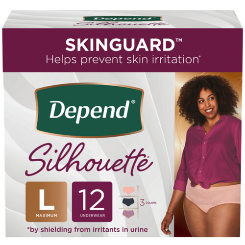 Depend Silhouette Female Underwear Large 12 Count