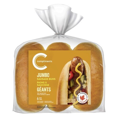 Compliments Sausage Buns Jumbo 6 Count 426 g