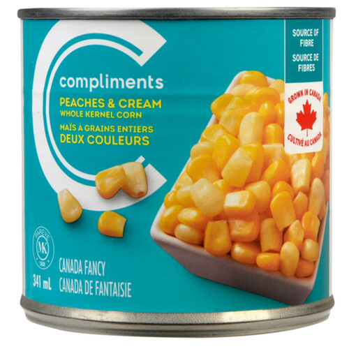 Compliments Whole Kernel Corn Peaches & Cream 341 ml