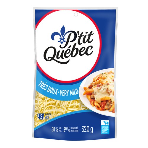 P'tit Quebec Shredded Cheese Cheddar & Mozzarella Very Mild 320 g
