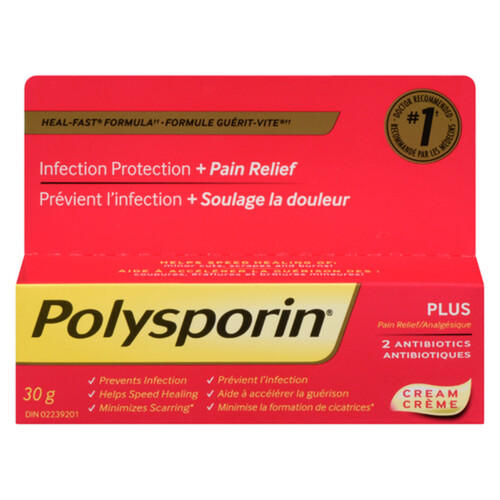 Polysporin Plus Cream 2 Antibiotics 30 g