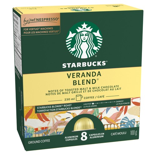 Starbucks Nespresso Coffee Pods Vertuo Veranda Blend 8 Capsules 100 g
