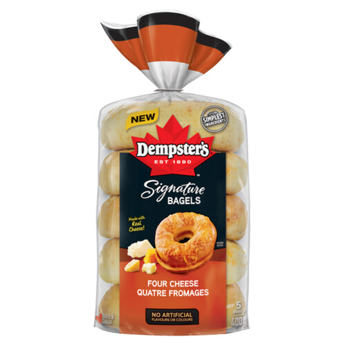 Dempster’s Signature Bagels Four Cheese 5 Pack 375 g 