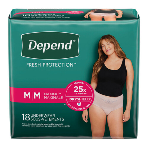 Depend Women's Underwear Medium 18 Pack - Voilà Online Groceries & Offers