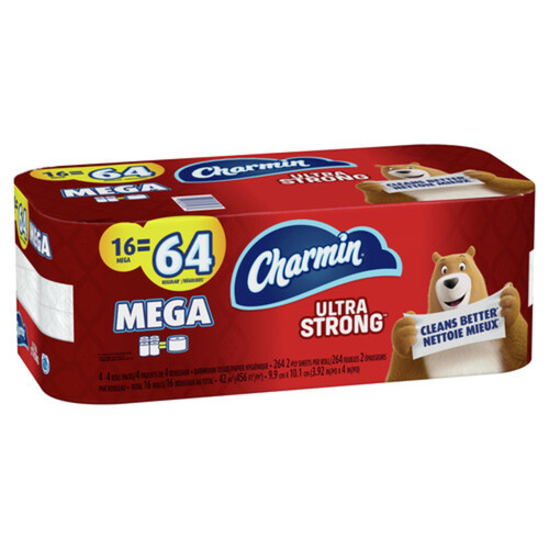 Charmin Toilet Paper Ultra Strong 2-Ply 16 Mega Rolls x 264 Sheets 