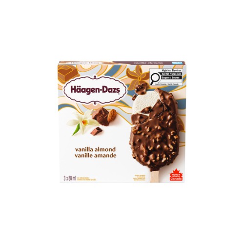 Häagen-Dazs Ice Cream Bars Vanilla & Almond 3 x 88 ml