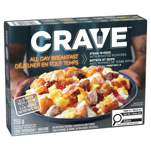 Crave Frozen Steak N' Eggs With Roasted Potatoes 255 g