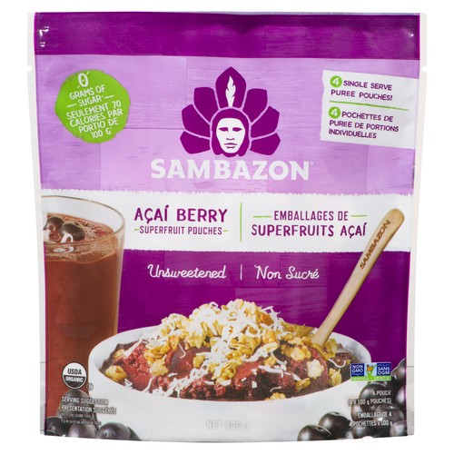 Sambazon Smoothie Unsweeted Acai Pack 400 g